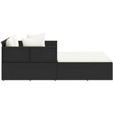 LEŽAJ za sunčanje s jastucima crni 182 x 118 x 63 cm poliratan | shoptok.hr