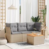 vidaXL 4-dijelni set vrtnih sofa s jastucima bež od poliratana | shoptok.hr
