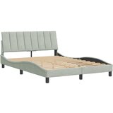 vidaXL Posteljni okvir z vzglavjem svetlo siv 140x200 cm žamet, (21081957) | Shoptok.si