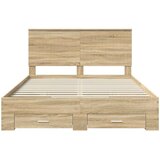 Krevetna konstrukcija s ladicama Sonoma hrast 150 x 200 cm | shoptok.hr