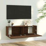  Stenska TV omarica rjavi hrast 100x30x30 cm konstruiran les, (20601413) | Shoptok.si