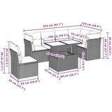 vidaXL 6-dijelni set vrtnih sofa s jastucima crni od poliratana | shoptok.hr