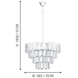 Eglo Erseka visilica/7, e14, prom 485, krom/kristal | shoptok.hr