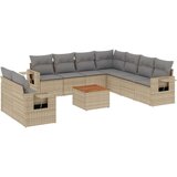  10-dijelni set vrtnih sofa s jastucima bež od poliratana | shoptok.hr