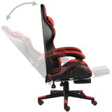  Igraća stolica od umjetne kože s osloncem za noge crno-crvena | shoptok.hr