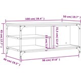  Stolić za kavu boja hrasta 100 x 50 x 45 cm konstruirano drvo | shoptok.hr