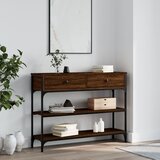 vidaXL Konzolna mizica rjav hrast 100x25x75 cm inženirski les Cene