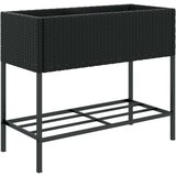  Vrtne sadilice s policom 2 kom crne 90 x 40 x 75 cm poliratan | shoptok.hr