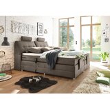 MID.YOU POSTELJA BOXSPRING 180 cm x 200 cm , tekstil, leseni material rjava | Shoptok.si