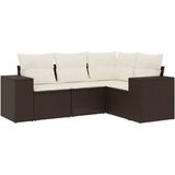 vidaXL 4-dijelni set vrtnih sofa od poliratana s jastucima smeđi | shoptok.hr