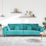  Baršunasta sofa s jastukom s jastukom Tirkizna 208 cm Baršun | shoptok.hr