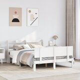  Okvir kreveta s uzglavljem bijeli 120 x 190 cm od borovine | Eponuda.com