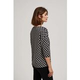 Marisse Blouse With A Geometric Pattern, White And Navy Blue | Eponuda.ba