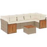 vidaXL 8-dijelni set vrtnih sofa od poliratana s jastucima bež | shoptok.hr
