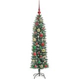 vidaXL Umetno vitko božično drevo med 150 LED Zelena in bela 120 cm | Shoptok.si