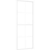 Furnova Drsna vrata mlečno ESG steklo in aluminij 76x205 cm bela, (21944716) | Shoptok.si
