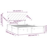  Okvir za krevet bijela 140x190 cm od masivnog drva | Eponuda.com