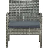  Vrtni stol z blazino poli ratan siv, (20659874) | Shoptok.si