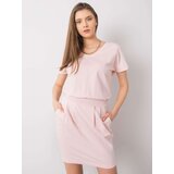 Fashion Hunters RUE PARIS Light pink dress with belt | Eponuda.ba