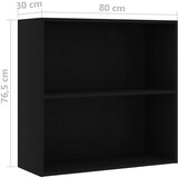 Ormarić za knjige s 2 razine 80x30x76 5cm od konstruiranog drva | shoptok.hr