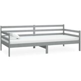  Dnevna postelja z vzmetnico 90x200 cm siva trdna borovina, (20646618) | Shoptok.si