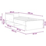  Okvir kreveta s uzglavljem Bijela 80 x 200 cm Konstruirano drvo | shoptok.hr
