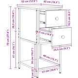  Noćni ormar s ladicama 2 pcs Staro drvo 32 x 42 x 70 cm | shoptok.hr