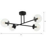 Brilagi plafonski luster maliva 4xE14/15W/230V za površinsku montažu crna/prozirna | Eponuda.com