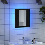  LED kupaonski ormarić s ogledalom crni 40x12x45 cm akrilni | shoptok.hr