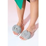 LuviShoes OBRE White Stone Women's Slippers cene