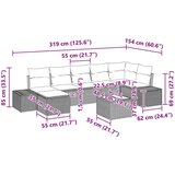  Set Vrtnih Sofa Set od 8 Svjetlosiva Ratan Poliester | shoptok.hr