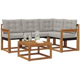  Set vanjskih sofa 5 kom. Prirodna i svijetlo siva | shoptok.hr