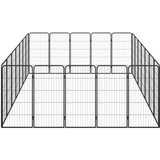  Ograda za pse s 24 panela crna 50 x 100 cm čelik obložen prahom | shoptok.hr