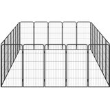  Pasja ograda s 24 paneli črna 50x100 cm prašno barvano jeklo, (20799136) | Shoptok.si
