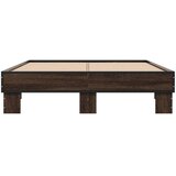  Okvir za krevet smeđi hrast 135x190cm konstruirano drvo i metal | shoptok.hr