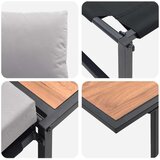  Vrtna garnitura - 2-dijelni vrtni blagovaonski set s jednim sjedištem i svijetlosivim jastucima | shoptok.hr