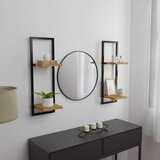 vidaXL Stenske police 2 kosa 25x25x75 cm trden akacijev les in jeklo Cene