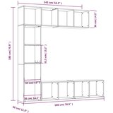  3-dijelni set ormarića za knjige/TV sivog sonome 180x30x180 cm | Eponuda.ba