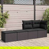 vidaXL 2-dijelni set vrtnih sofa s jastucima crni od poliratana bagrem | shoptok.hr