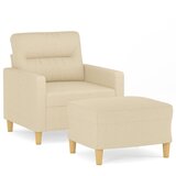 vidaXL Fotelj s stolčkom za noge krem 60 cm blago, (20909987) | Shoptok.si