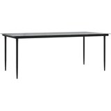  Vrtni blagovaonski stol crni 200x100x74 cm čelik i kaljeno staklo | shoptok.hr