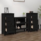  Komode 2 kom crne 40x35x80 cm od masivne borovine | Eponuda.com