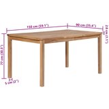  Vrtni stol 150 x 90 x 77 cm od masivne tikovine | shoptok.hr
