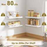 Love-KANKEI set 4 belih lesenih lebdečih polic odprta embalaža | Shoptok.si