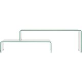  2-dijelni set stolića za kavu 90x30x20/110x30x40 cm stakleni | shoptok.hr