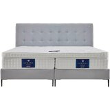 MID.YOU POSTELJA BOXSPRING x , tekstil, leseni material svetlo siva | Shoptok.si