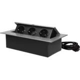 Podaljšek s 3 x Schuko vtičnicami, vgradni - OR-GM-9037(GS)/G