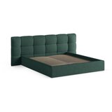Micadoni Tamno zeleni tapecirani bračni krevet s prostorom za odlaganje s podnicom 200x200 cm Eric – | shoptok.hr