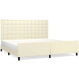  Okvir za krevet s uzglavljem krem 200x200 cm od umjetne kože | shoptok.hr