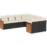 vidaXL 8-dijelni set vrtnih sofa od poliratana s jastucima crni | shoptok.hr